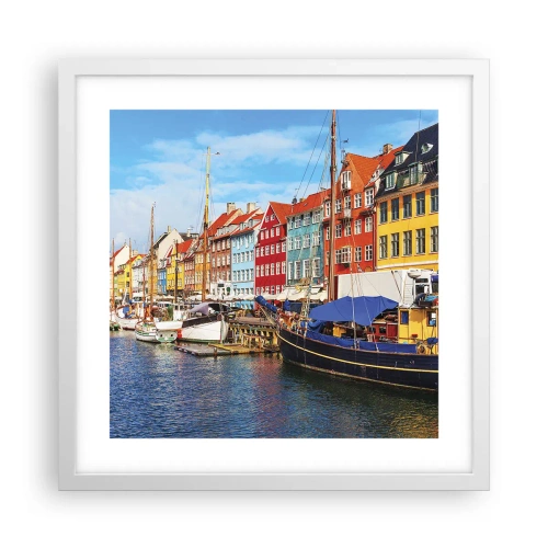 Plakat i hvid ramme - Glædelig kaj - 40x40 cm