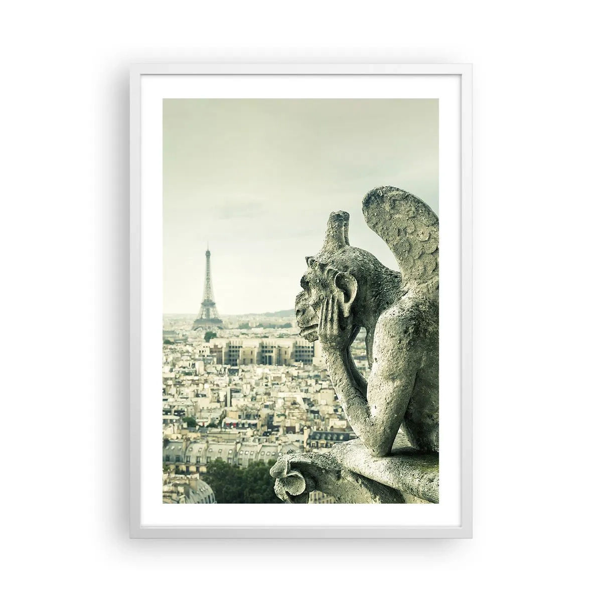 Plakat i hvid ramme - Parisisk chat - 50x70 cm
