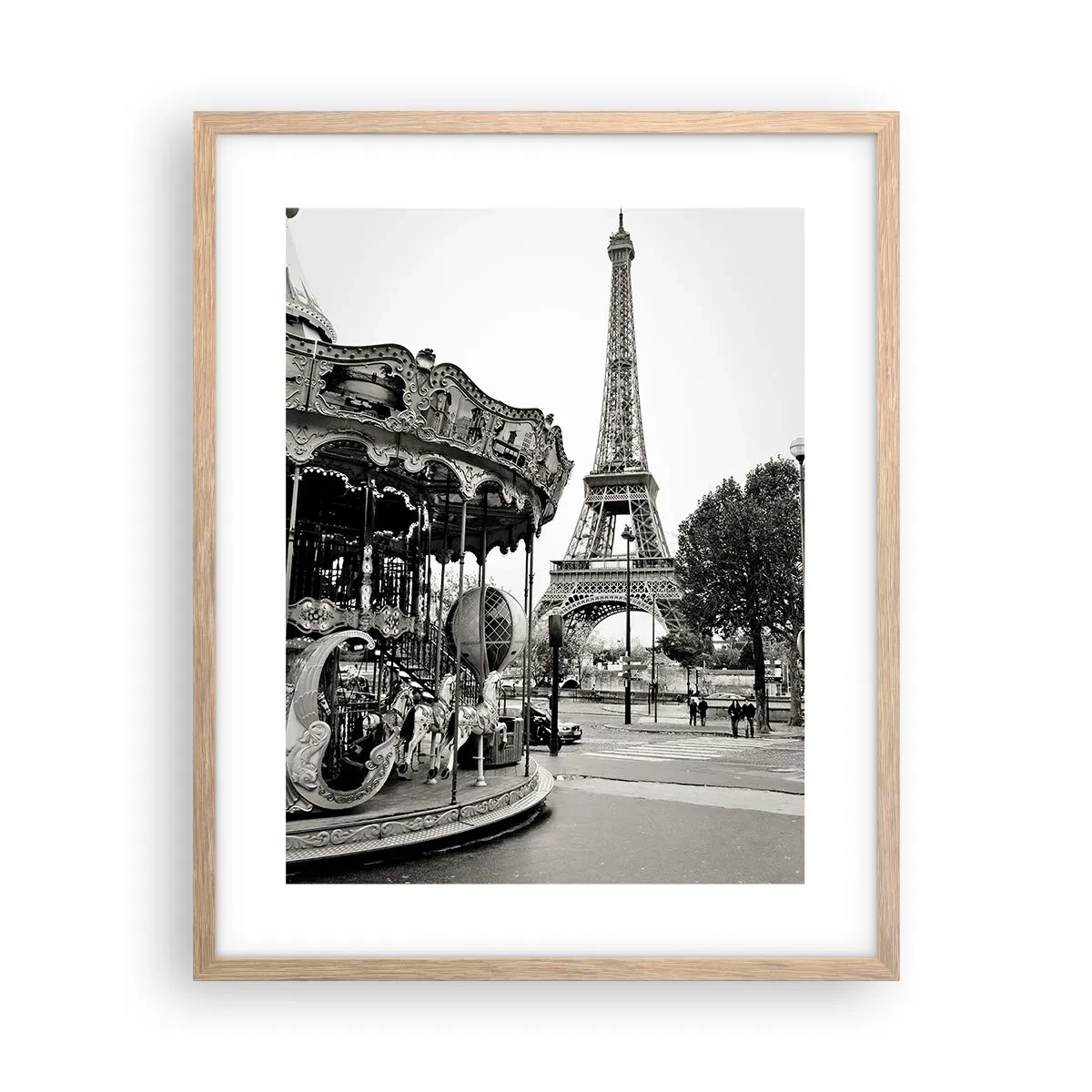 Plakat i ramme af lyst egetræ - Når der gælder sjov, er det kun i Paris - 40x50 cm