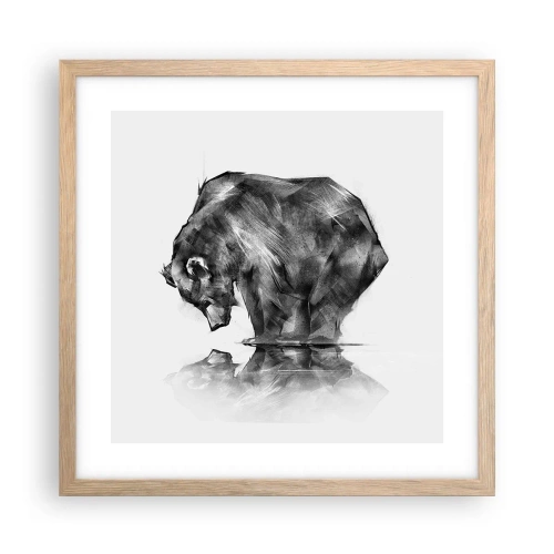 Plakat i ramme af lyst egetræ - Dejligt at se nogen tæt på - 40x40 cm