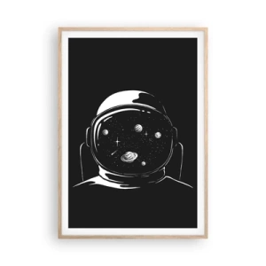 Plakat i ramme af lyst egetræ - Flot udsigt - 70x100 cm