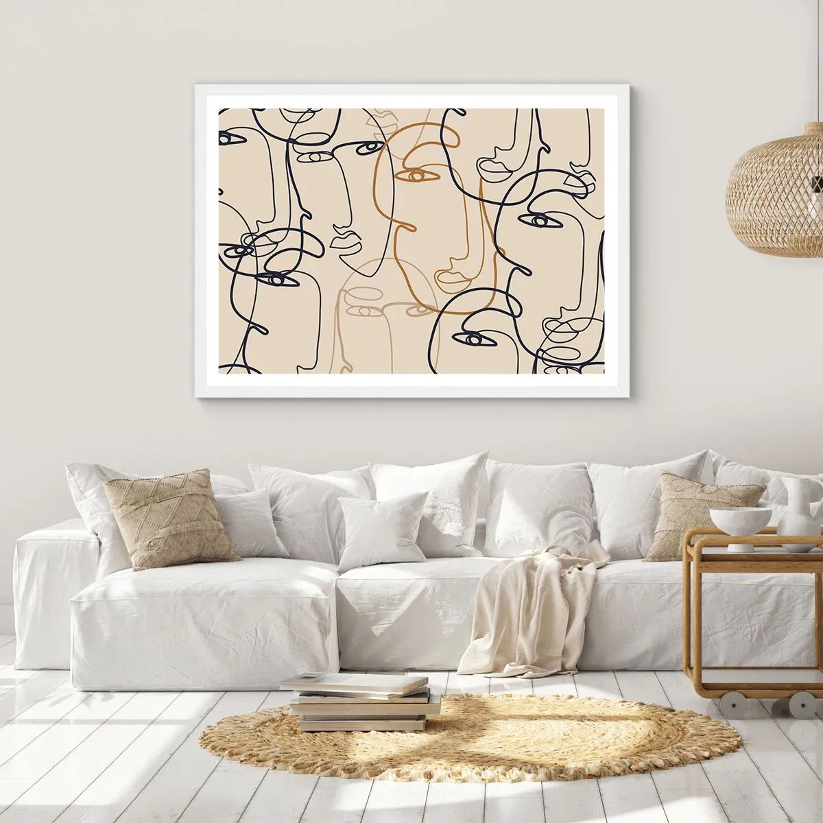 Plakat i hvid ramme - Portræt ganget med hinanden - 91x61 cm