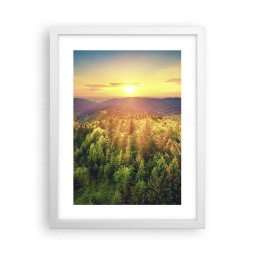 Plakat i hvid ramme - Toppe og bjergtoppe - 30x40 cm