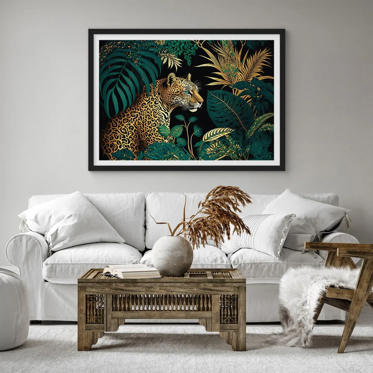 Plakat i sort ramme - Værten i junglen - 70x50 cm