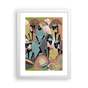 Plakat i hvid ramme - Den store fejring er på vej - 30x40 cm