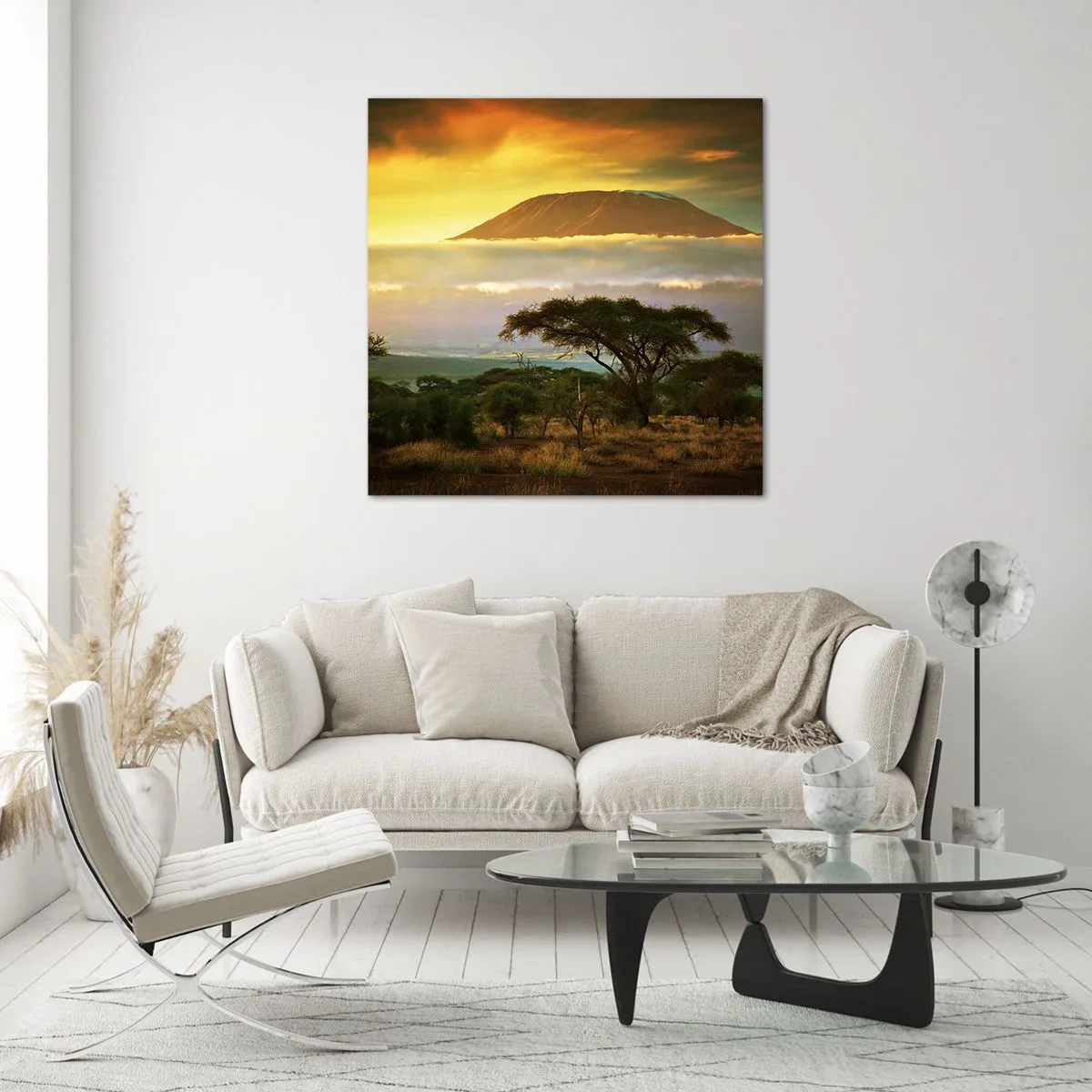 Billede på glas - En rejsendes drøm - 70x70 cm