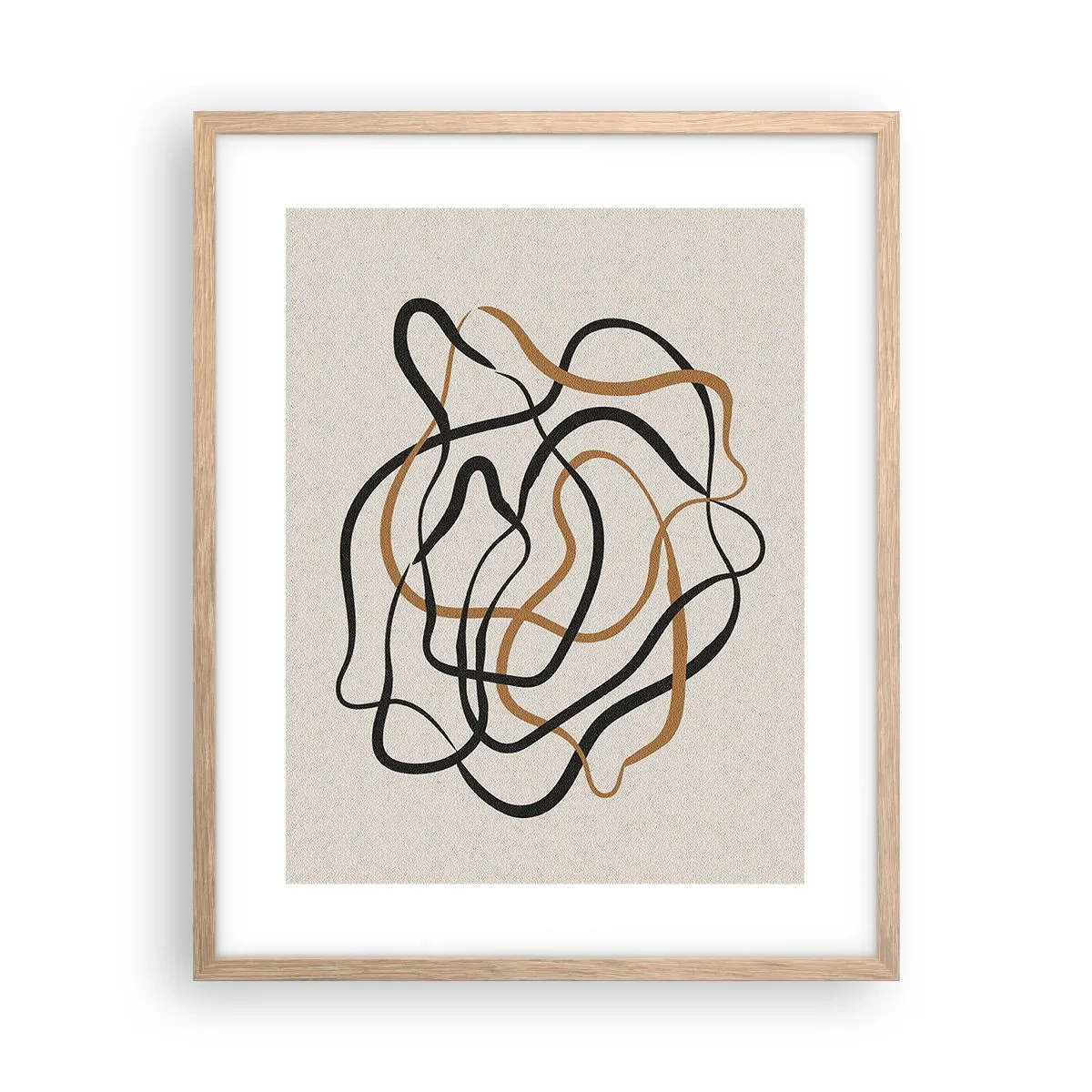 Plakat i ramme af lyst egetræ - Alt er gået galt - 40x50 cm