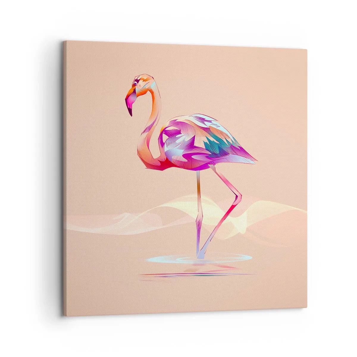 Lærredstryk - Billede på lærred - Fugl af god stemning - 50x50 cm