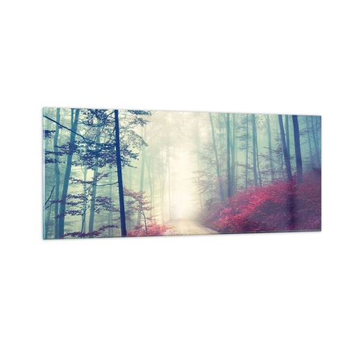 Billede på glas - Hvor er det godt at stå op ved daggry - 100x40 cm