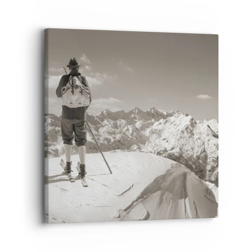 Lærredstryk - Billede på lærred - Og bjergene er de samme - 30x30 cm