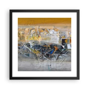 Plakat i sort ramme - Alt vil falde på plads - 40x40 cm