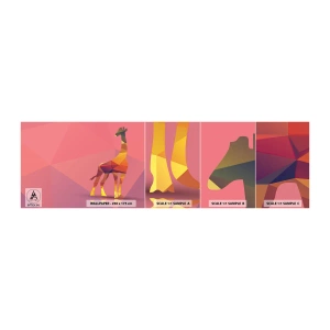 Fototapet Prøve Standard Eco - I savannens farver - Dyr, Giraf, Geometrisk figur - 100x30 cm