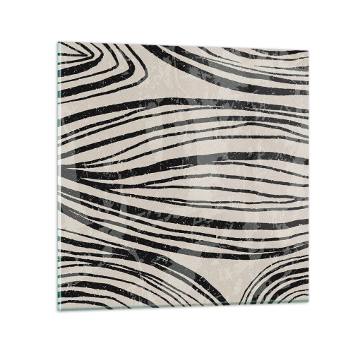 Billede på glas - Et spild af linjer - 70x70 cm