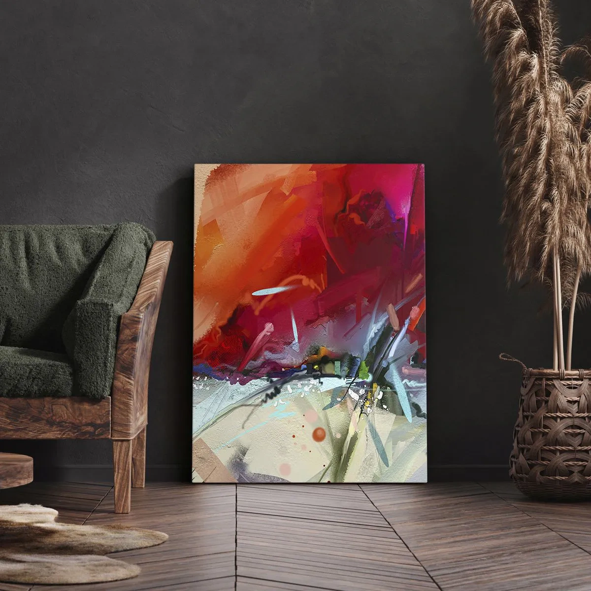Lærredstryk - Billede på lærred - En eksplosion af lys og farver - 50x70 cm