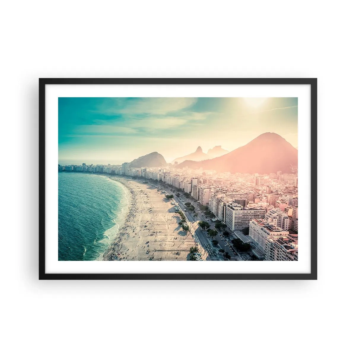 Plakat i sort ramme - Evig ferie i Rio - 70x50 cm