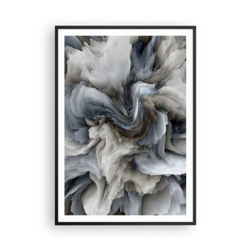 Plakat i sort ramme - Sten og blomst - 70x100 cm