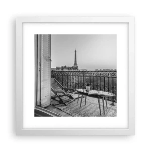 Plakat i hvid ramme - Eftermiddag i Paris - 30x30 cm