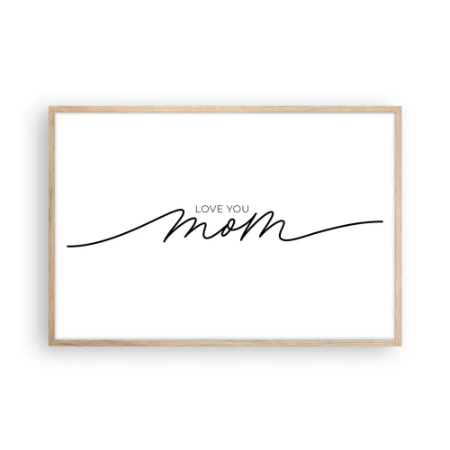 Plakat i ramme af lyst egetræ - Stor følelse - 91x61 cm