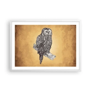 Plakat i hvid ramme - Indviklede ornamenter af visdom - 70x50 cm