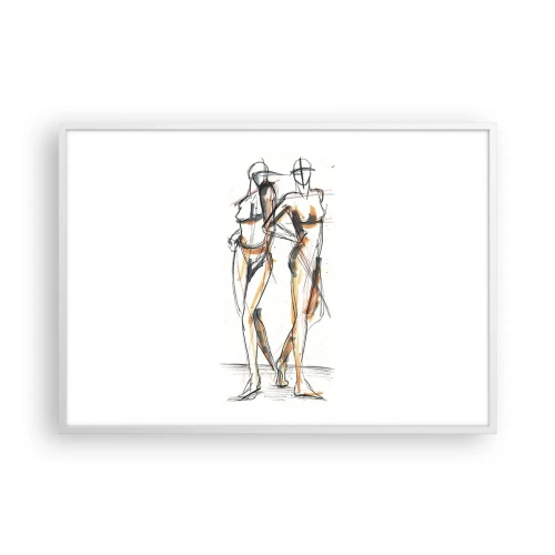 Plakat i hvid ramme - En undersøgelse af charme - 100x70 cm