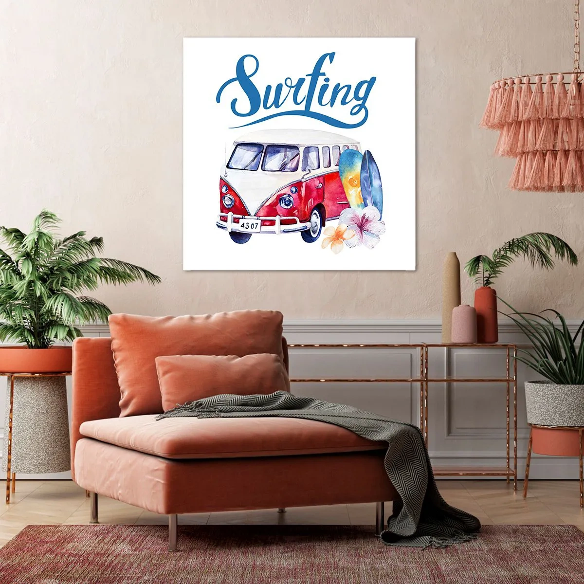 Lærredstryk - Billede på lærred - Agurk - en klassiker for surferen - 60x60 cm