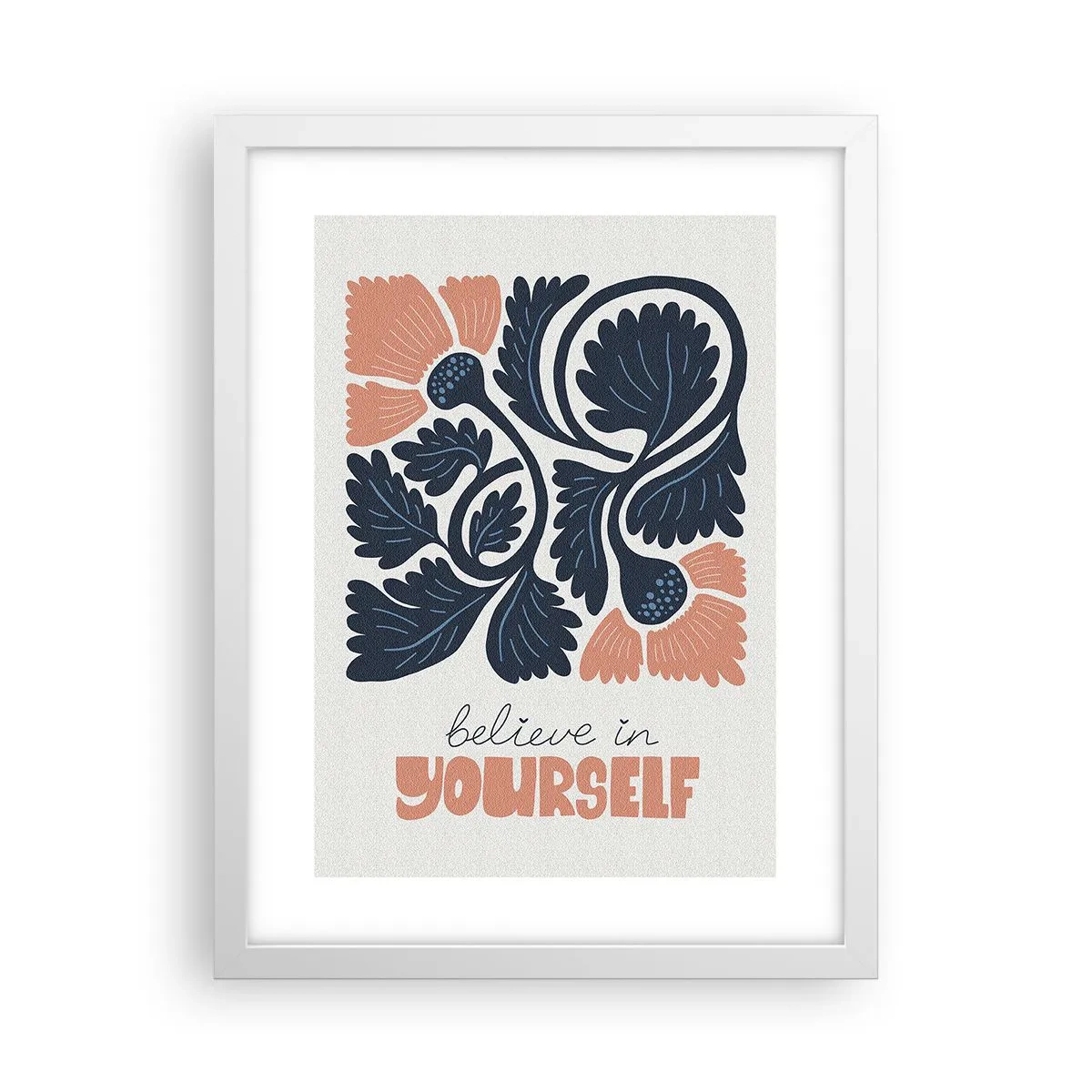Plakat i hvid ramme - Og du blomstrer - 30x40 cm