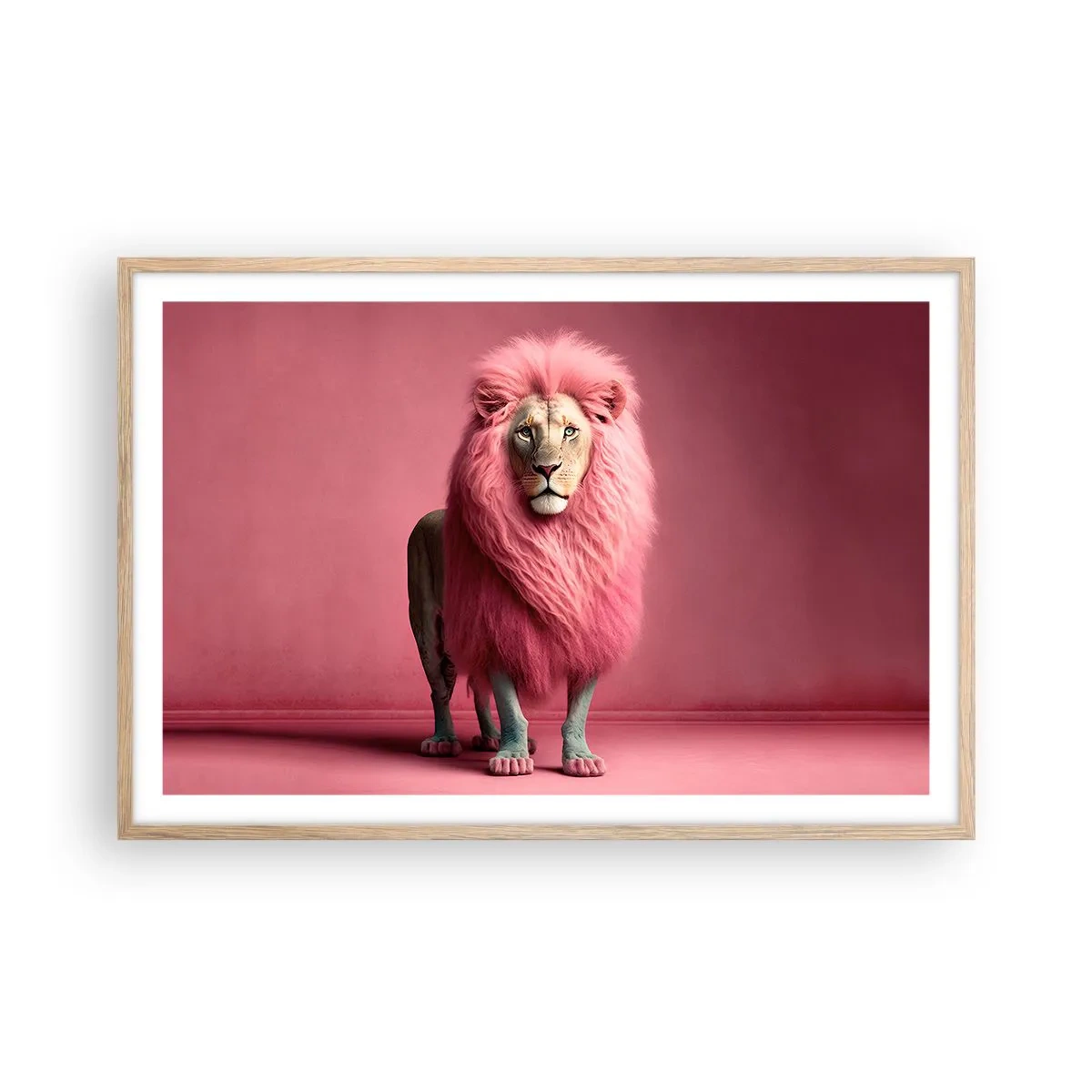 Plakat i ramme af lyst egetræ - Og du er ikke længere bange - 91x61 cm