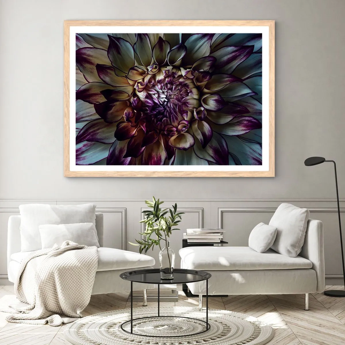 Plakat i ramme af lyst egetræ - Ungdommens blomstring - 91x61 cm