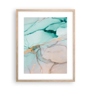 Plakat i ramme af lyst egetræ - Dans af former og farver - 40x50 cm