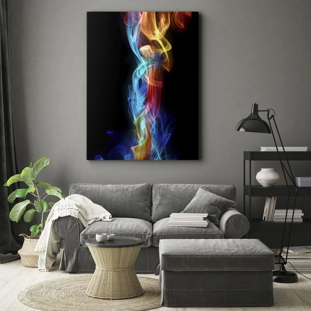 Lærredstryk - Billede på lærred - Regnbuedans i tågerne - 50x70 cm