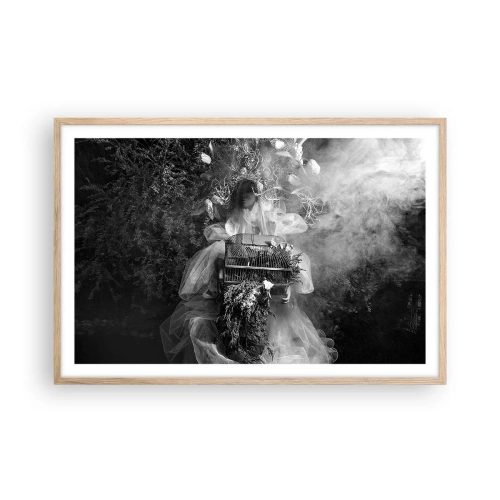 Plakat i ramme af lyst egetræ - Selve Moder - Naturen - 91x61 cm