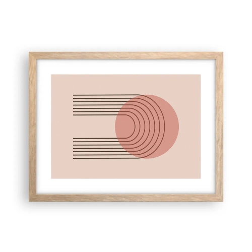 Plakat i ramme af lyst egetræ - Uimodståelig tiltrækningskraft - 40x30 cm