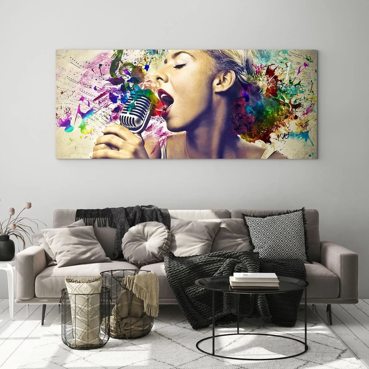 Billede på glas - Mal verden med din stemme - 100x40 cm