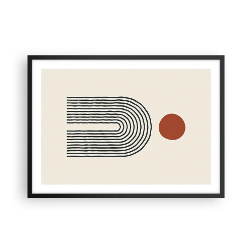 Plakat i sort ramme - Magnetisme af former og farver - 70x50 cm
