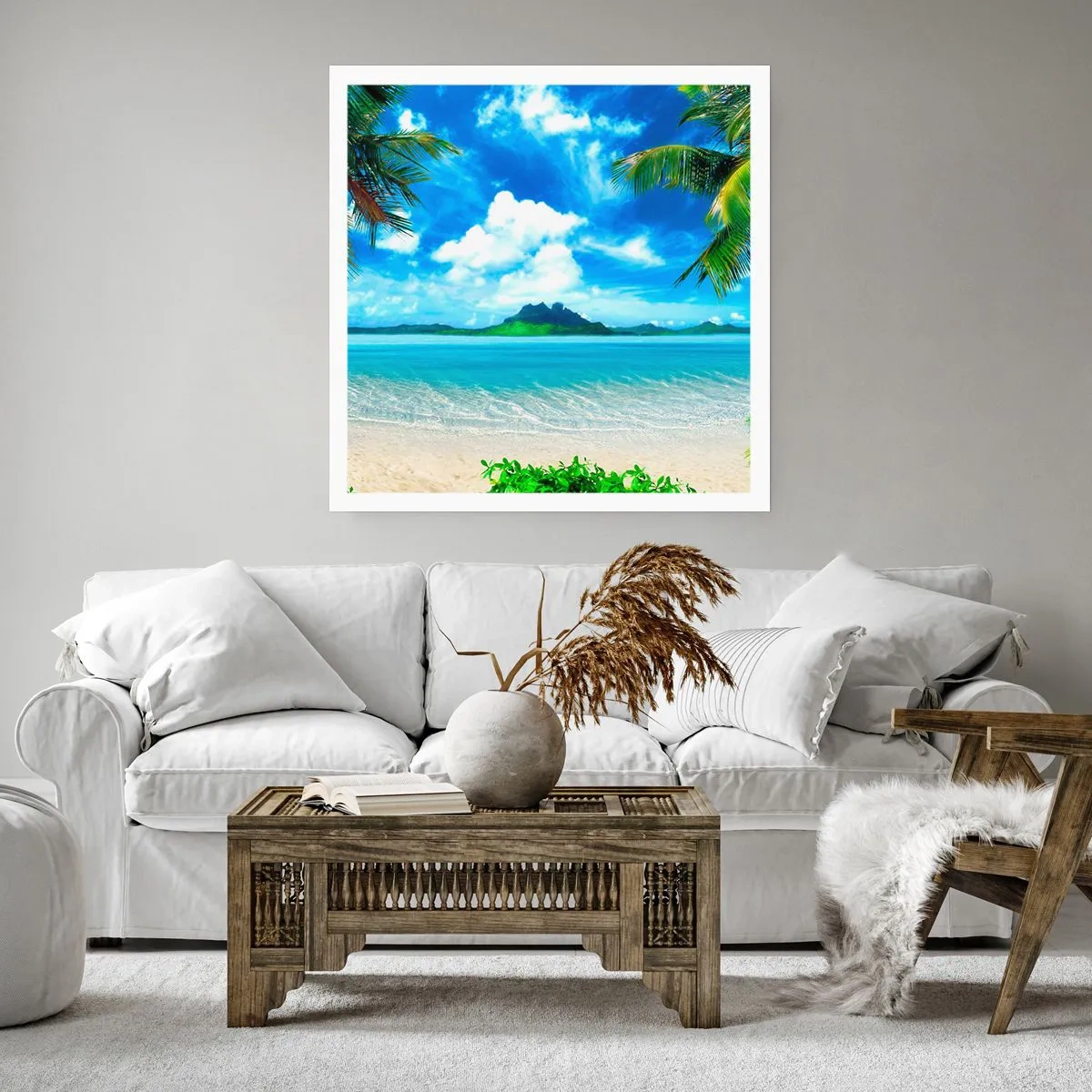Plakat - Azur i troperne - 50x50 cm