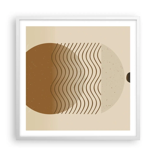 Plakat i hvid ramme - Om geometriske figurers oprindelse - 60x60 cm