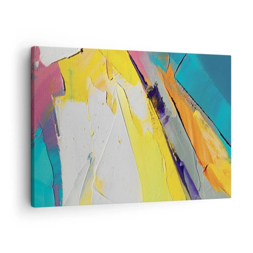 Lærredstryk - Billede på lærred - En abstrakt komposition i intense farver - 70x50cm - Lysets anatomi - Moderne vægdekoration til stue og soveværelse ARTTOR