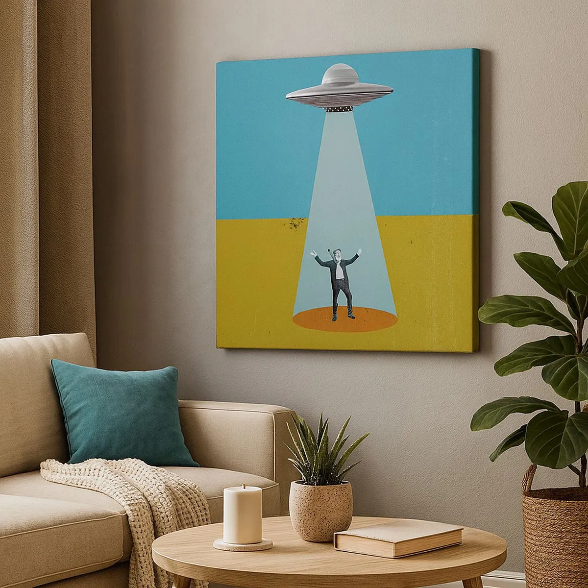 Lærredstryk - Billede på lærred - Et tæt møde - 30x30 cm