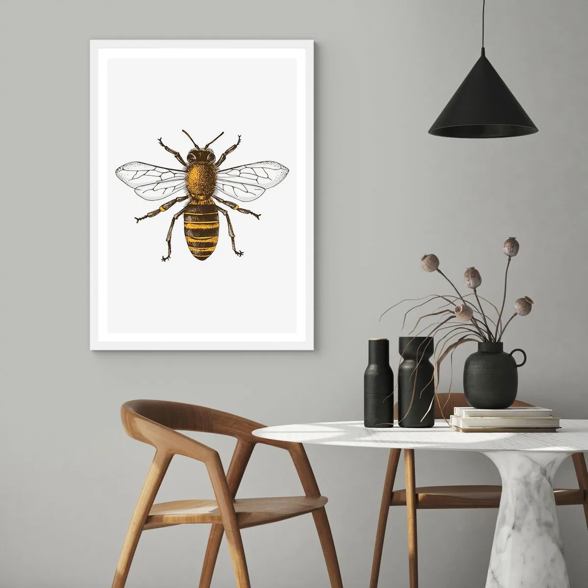 Plakat i hvid ramme - Smuk og god - 70x100 cm