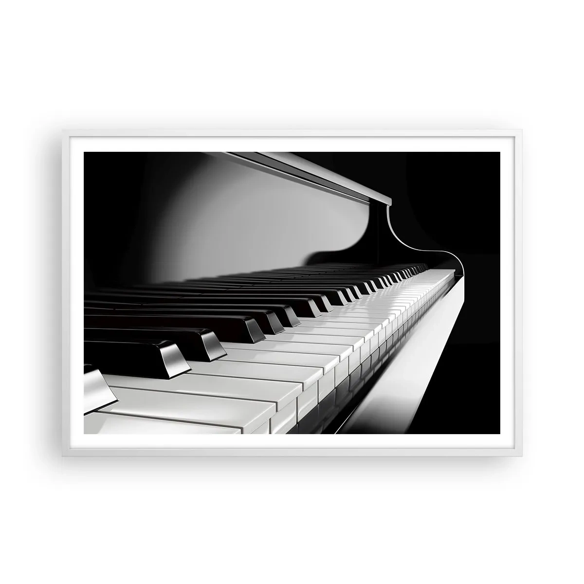 Plakat i hvid ramme - Harmoni af former og farver - 100x70 cm