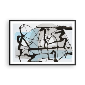 Plakat i sort ramme - Ikke desto mindre blå - 91x61 cm