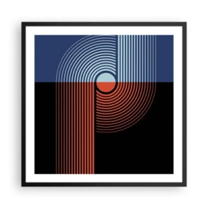 Plakat i sort ramme - I en geometrisk omfavnelse - 60x60 cm