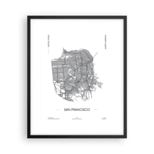 Plakat i sort ramme - San Franciscos anatomi - 40x50 cm