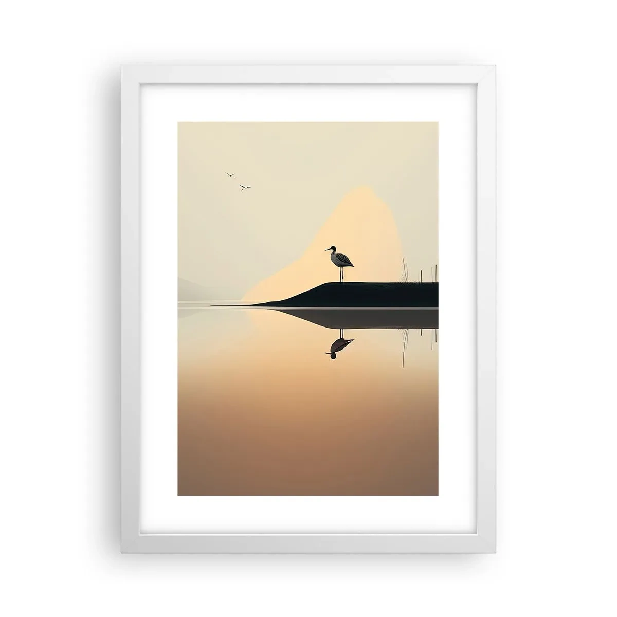 Plakat i hvid ramme - Herre på søen - 30x40 cm