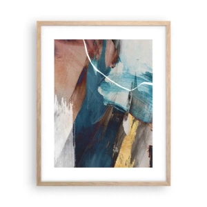 Plakat i ramme af lyst egetræ - Med flair og energi - 40x50 cm