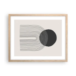 Plakat i ramme af lyst egetræ - Rystende og selvsikker - 50x40 cm