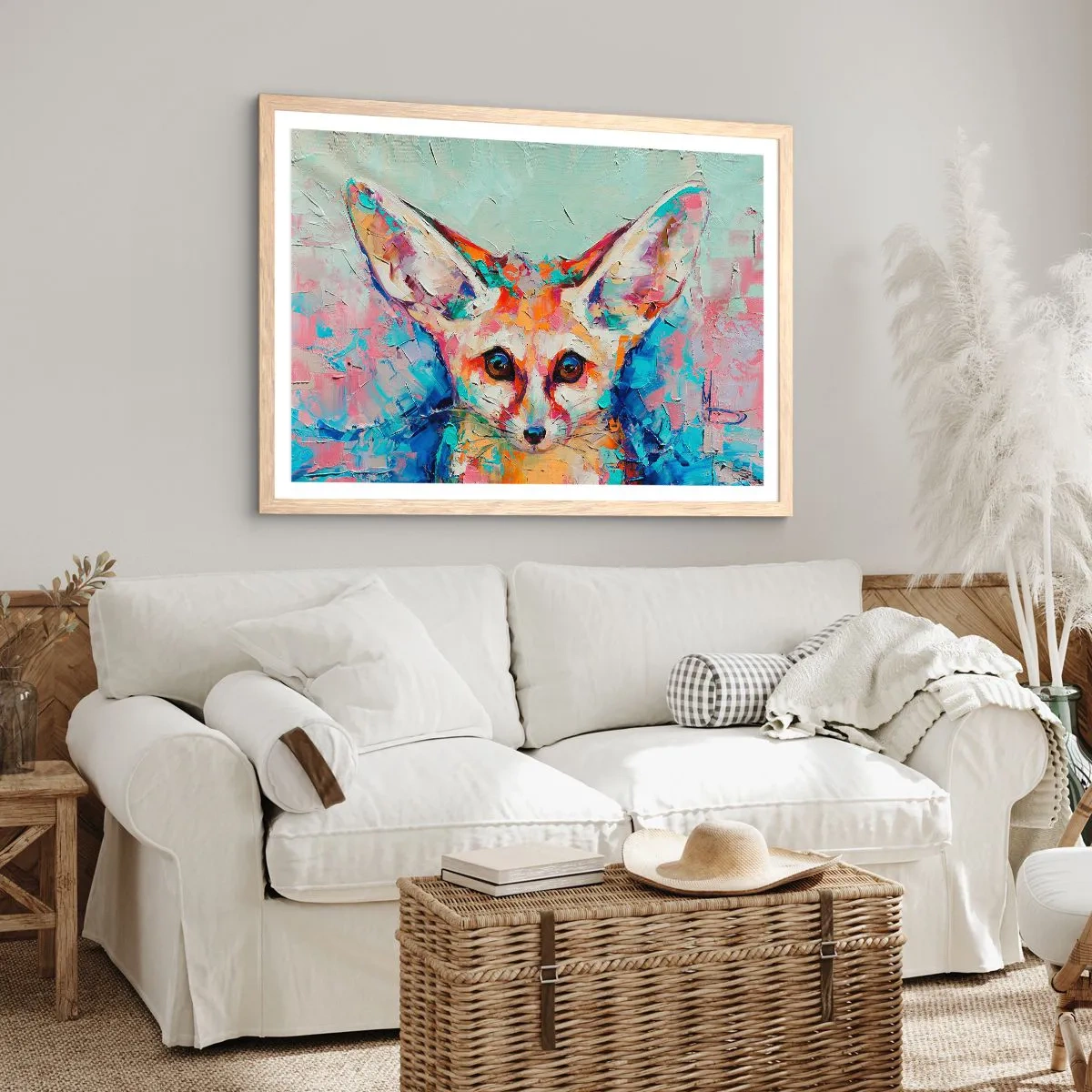 Plakat i ramme af lyst egetræ - Er du klar til mig? - 70x50 cm