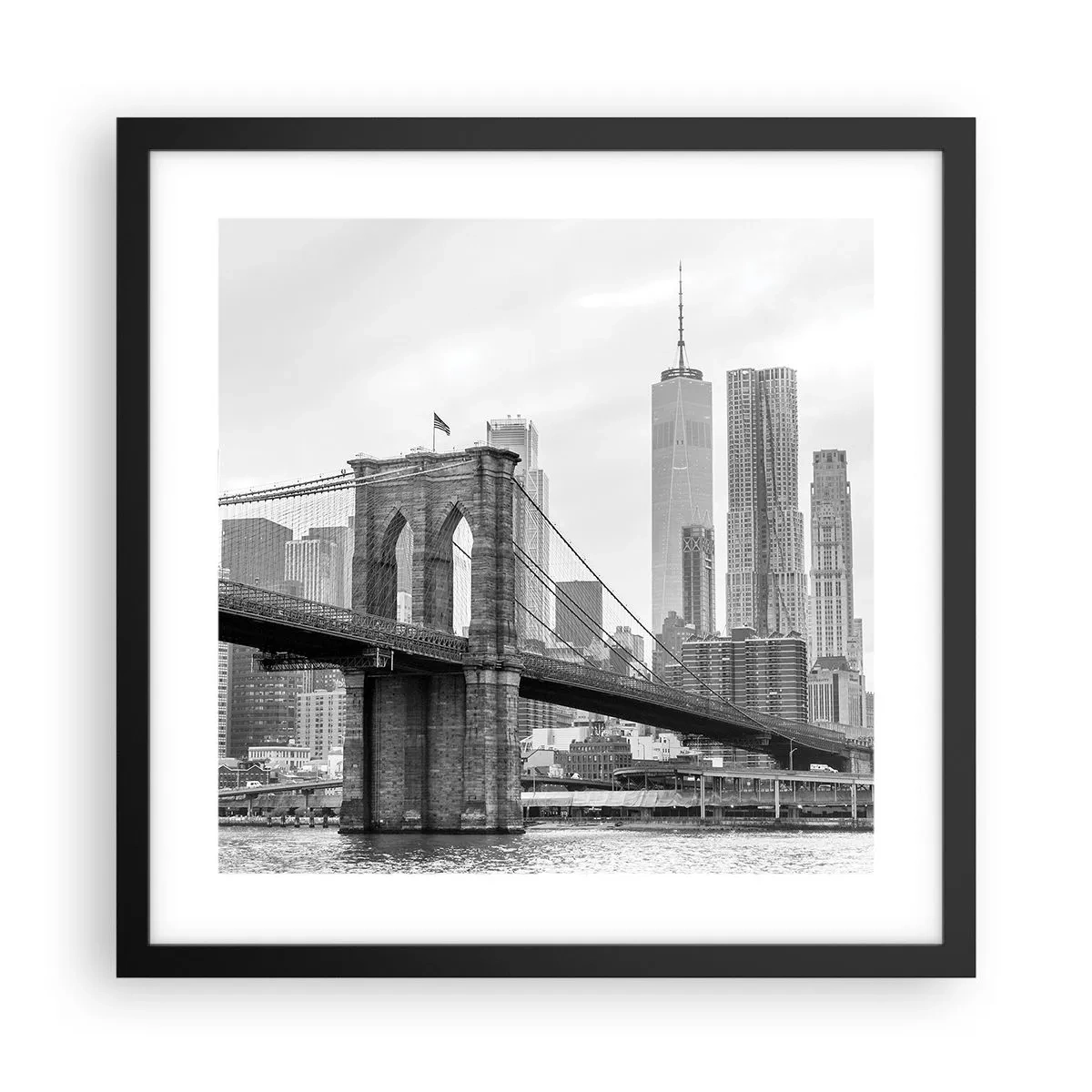 Plakat i sort ramme - New York stemning - 40x40 cm