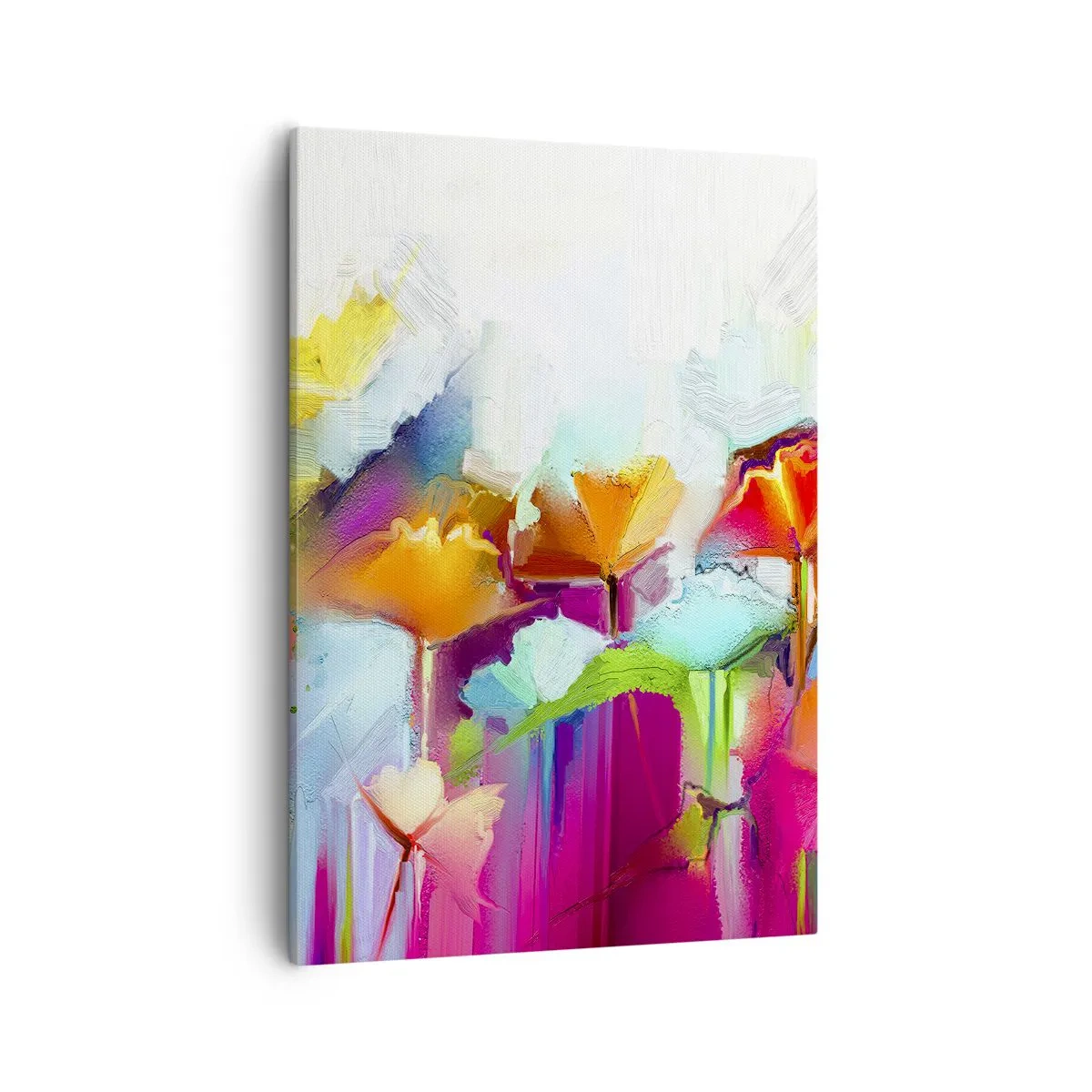Lærredstryk - Billede på lærred - Regnbuen i blomstring - 50x70 cm