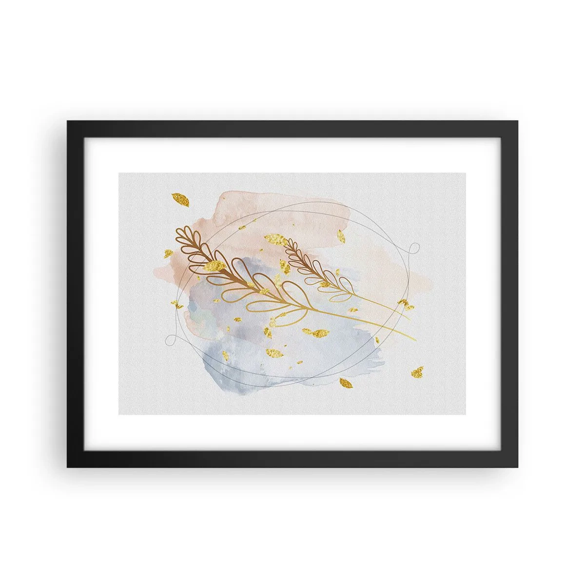 Plakat i sort ramme - En gylden eksplosion - 40x30 cm